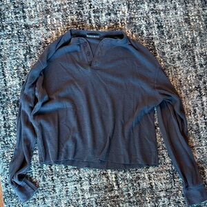 Brandy Melville Navy Waffle Henley